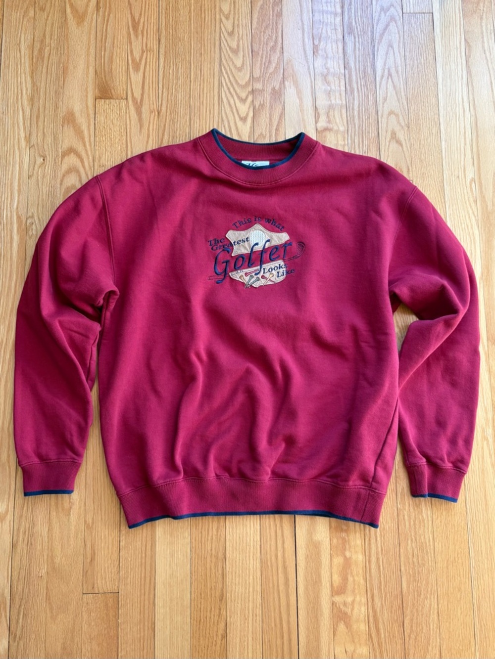Vintage Greatest Golfer MV Sport Men’s Crewneck Sweatshirt Large Maroon USA Made